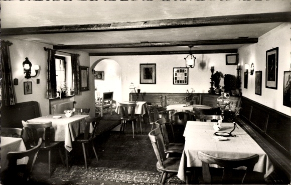 Ak Rottach Egern, Gasthaus, Innenansicht
