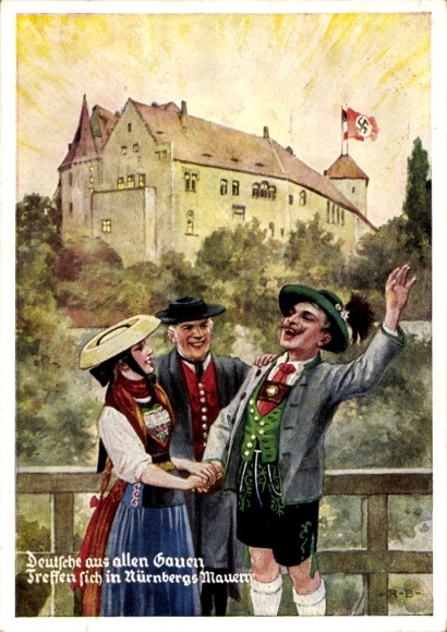 Postcard Nuremberg, Germans from all regions meet in Nuremberg's walls, Kaiserburg