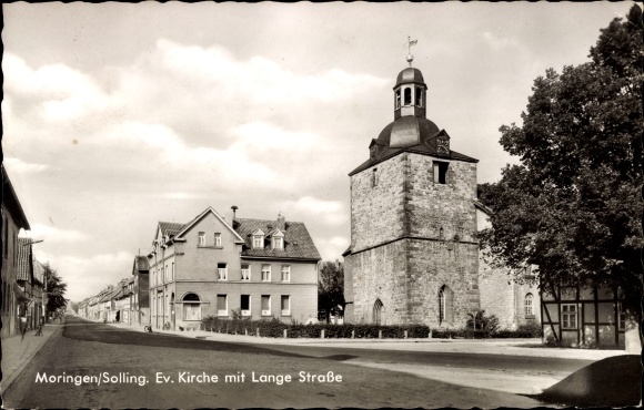 Ak Moringen Solling, Ev. Kirche, Lange Straße