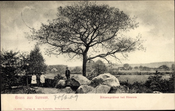 Postcard Stenum Ganderkesee Lower Saxony, megalithic tombs