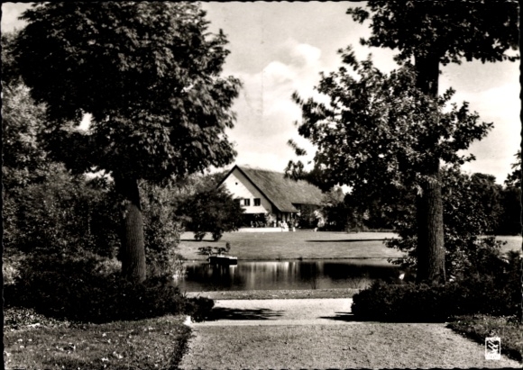 Postcard Berlin Tiergarten, English Garden, part of the lake