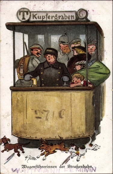 Artist PC Zille, Heinrich, Berlin, tram drivers to the Kupfergraben