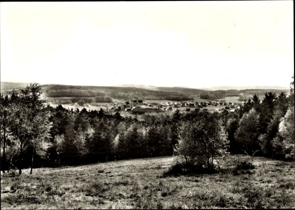 Ak Niedermark Gellenbeck Hagen am Teutoburger Wald, Blick auf den Ort vom Silberberg