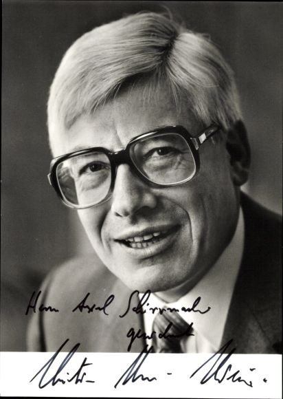 Ak Politiker Christian Schwarz-Schilling, Portrait, Autogramm