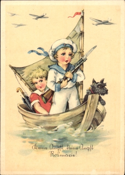 Artists Postcard Lungershausen, Ilse Wende, Don't be afraid Rosmarie, boy as a sailor, bayonet