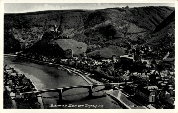 Ak Cochem an der Mosel, Fliegeraufnahme
