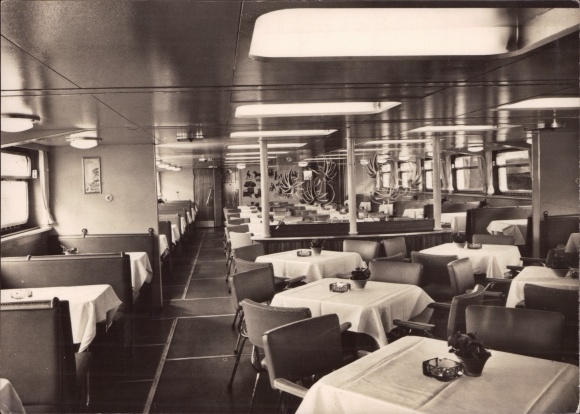 PC White Fleet Berlin, luxury passenger ship, dining room, interior view