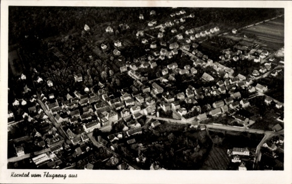 Postcard Korntal in Strohgäu Württemberg, aerial photograph