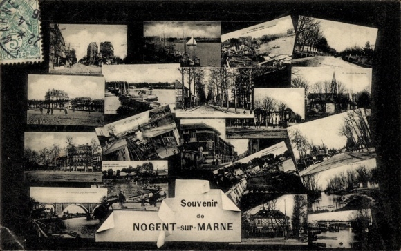 Ak Nogent sur Marne Val de Marne, Viadukt, Gebäude, Straßen, Fluss