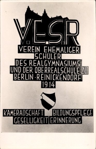 Studentika Postcard VESR, association of former students of the secondary school in Berlin-Reinickendorf