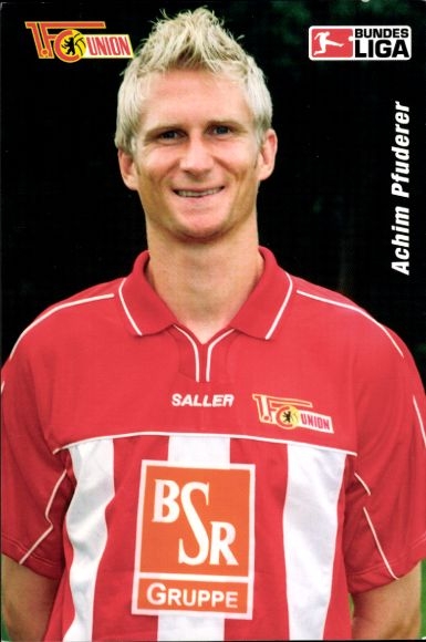 Autogrammkarte Fußballspieler Achim Pfuderer, 1. FC Union Berlin, Portrait