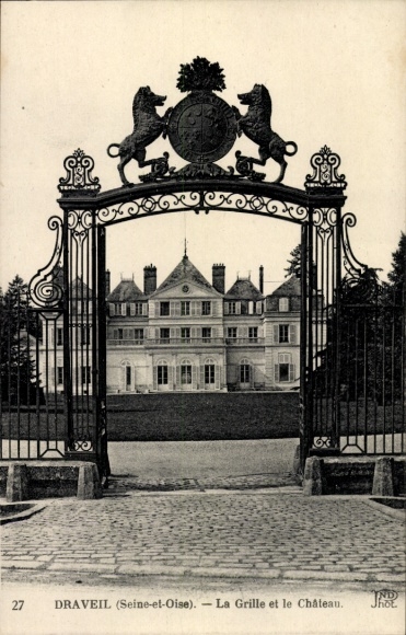 Ak Draveil Essonne, La Grille et le Chateau