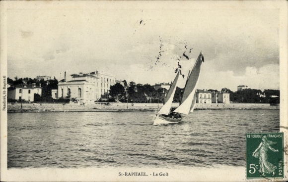 Postcard Saint Raphaël Var, sailboat on the water