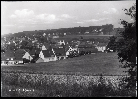7 glass negatives Sprockhövel in the Ruhr area, street, overall view, various views