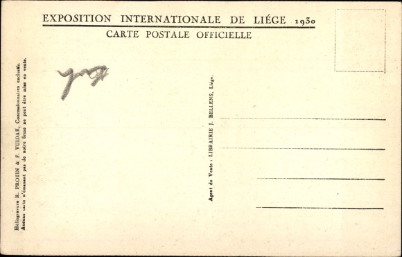 Postcard Liege, World Exhibition 1930, Maison Communale