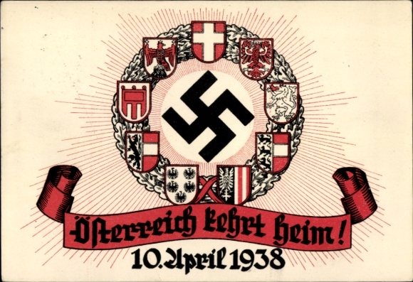 PC Austria returns home, Greater Germany, Anschluss 10 April 1938, coat of arms