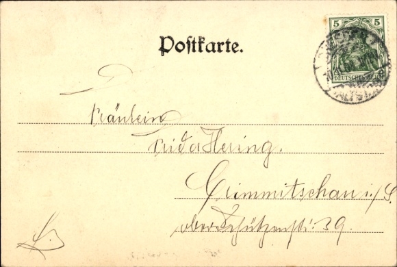 Postcard Dresden Strehlen, Royal Villa, water fountain