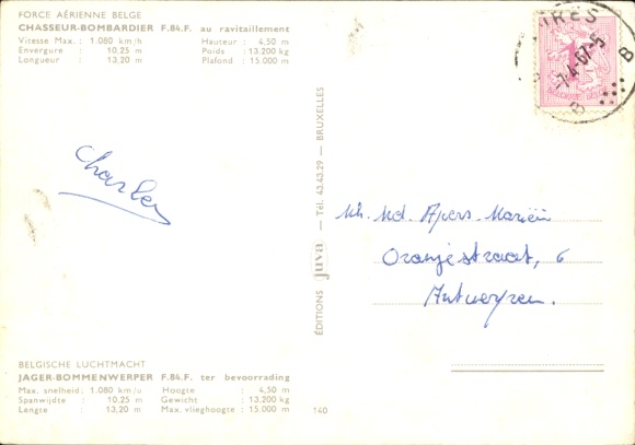 CPA Force Aerienne Belge, Chasseur-Bombardier