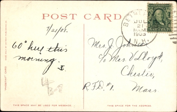 Postcard Bethlehem New Hampshire USA, Train Station, White Mountains