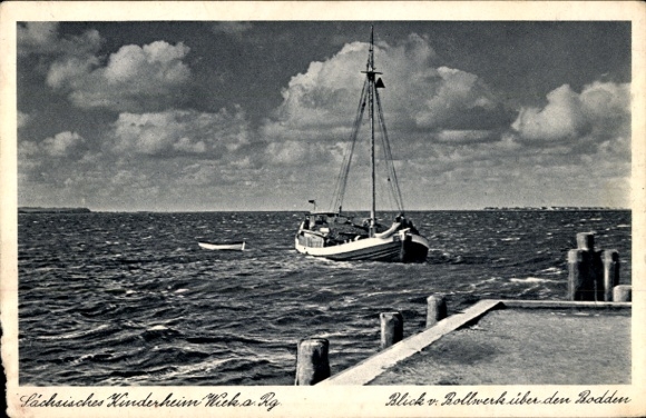Ak Wiek op Rügen, Saksisch kindertehuis, uitzicht vanaf. Bolwerk over de Bodden
