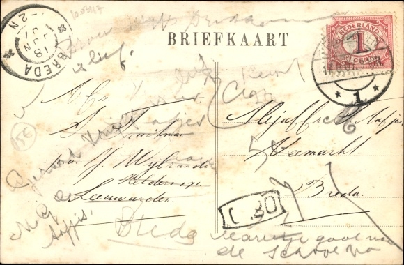 Postcard Leeuwarden Friesland Netherlands, Sophialaan met Station