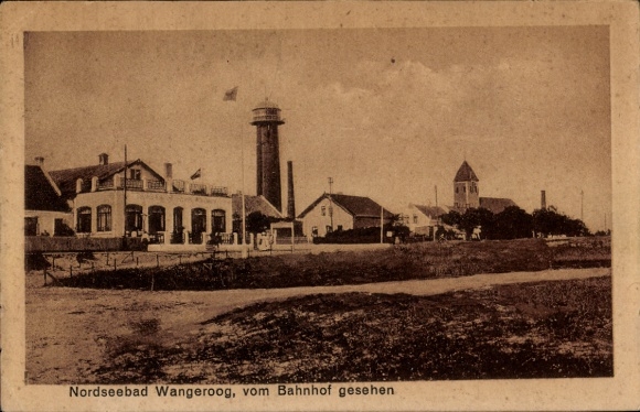 Postcard North Sea resort Wangerooge in East Frisia, lighthouse