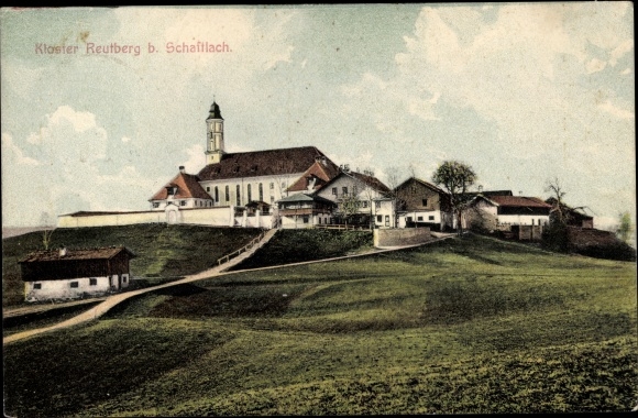 Postcard Sachsenkamm in Upper Bavaria, Reutberg Monastery