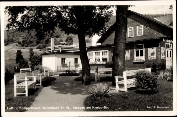 Postcard Stutzerbach Ilmenau Thuringia, facilities at the Kneipp bath
