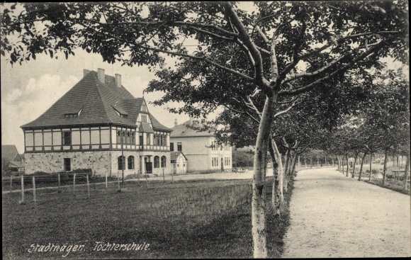 Postcard Stadthagen in Lower Saxony, girls&#39; school