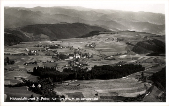 Postcard St. Peter im Schwarzwald, aerial photograph