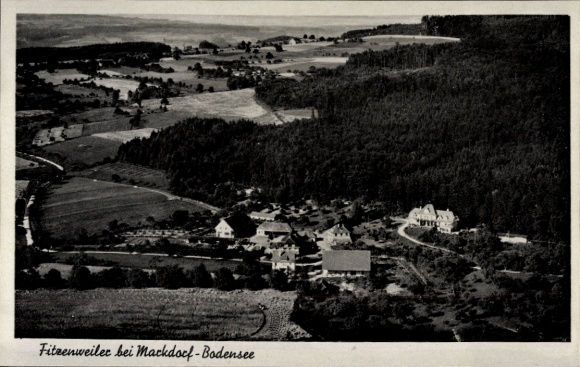 Postcard Fitzenweiler Markdorf Bodenseekreis Baden Württemberg, aerial photograph