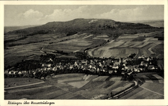 Postcard Röckingen in Middle Franconia, aerial photograph