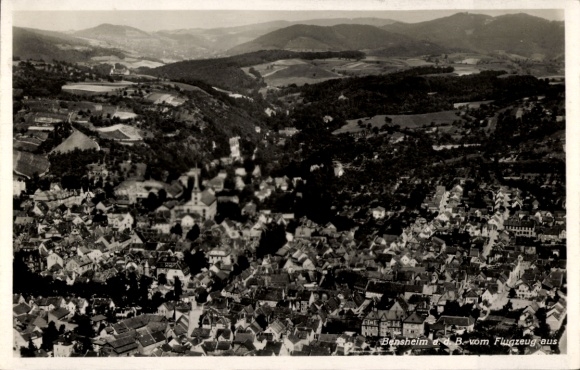 Postcard Bensheim an der Bergstraße, general view, aerial photograph