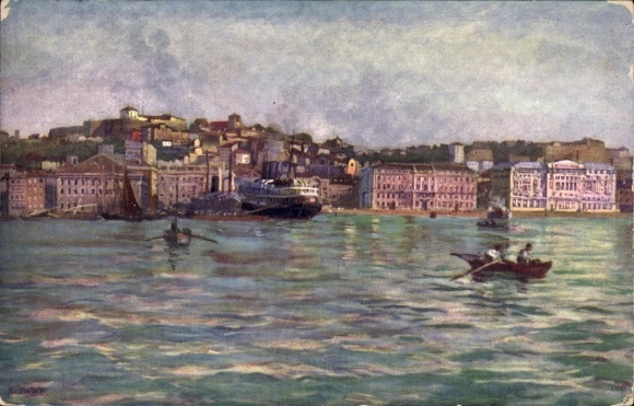 Künstler Ak Triest Trieste Friuli Venezia Giulia, Gesamtansicht