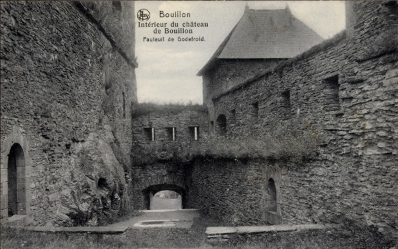 Ak Bouillon Wallonien Luxemburg, Burg  Innenansicht, Godefroid-Sessel