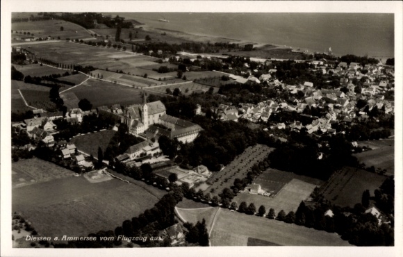 Ak Dießen am Ammersee Oberbayern, Fliegeraufnahme