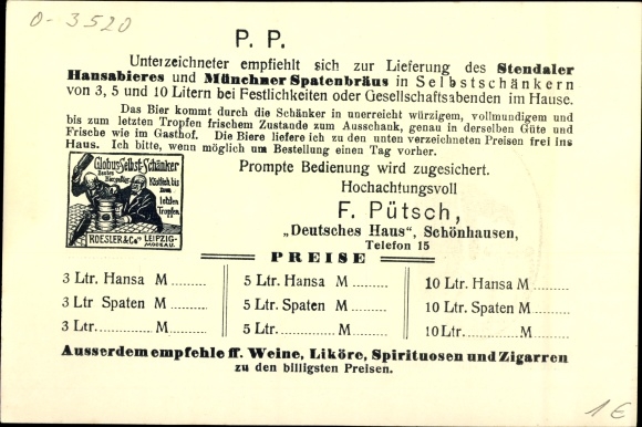 Postcard Schönhausen Elbe, Gasthof Deutsches Haus, Fr. Pütsch