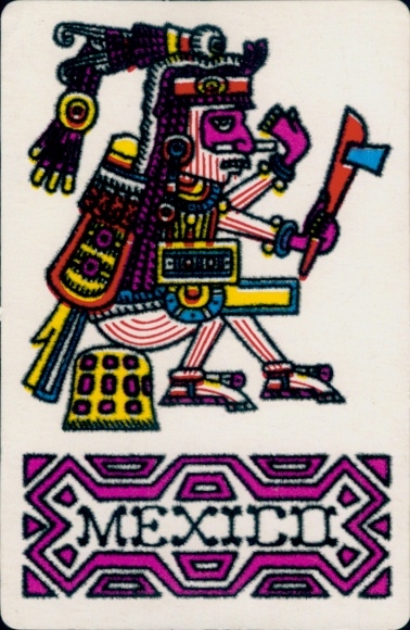 Fabric Postcard Mexico, Mixcoatl, Dios de la Caza, embroidered