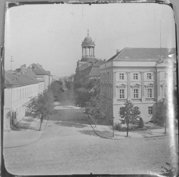 Photo Potsdam, 1912, Albrecht Meydenbauer, Linden corner at the corner of Breitestrasse, military orphanage, silver gelatine