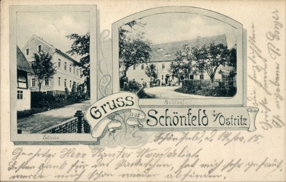 Ak Schönfeld in Sachsen, Bahnhof
