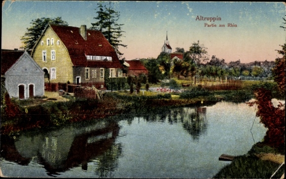 Postcard Altruppin Neuruppin, Rhinpartie