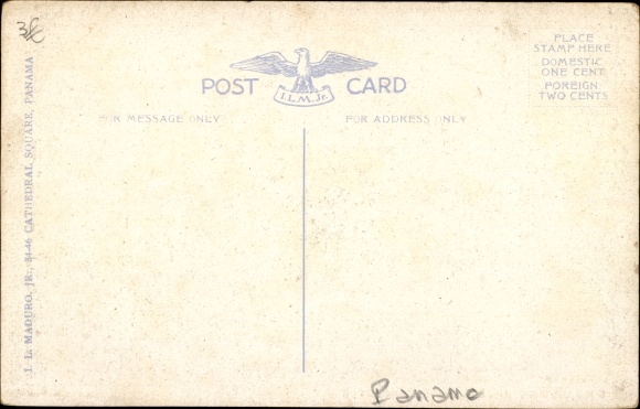Postcard Panama City Panama, Columbus Avenue, Cristobal canal zone