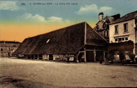 Ak Dives sur Mer Calvados, La Halle