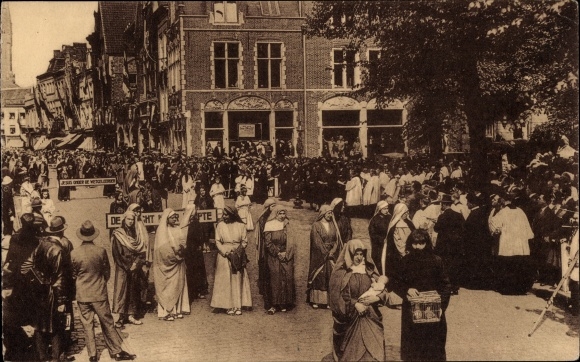 Postcard Brügge Bruges Flanders West Flanders, Procession of the Holy Blood, Presentation of Jesus in the Temple