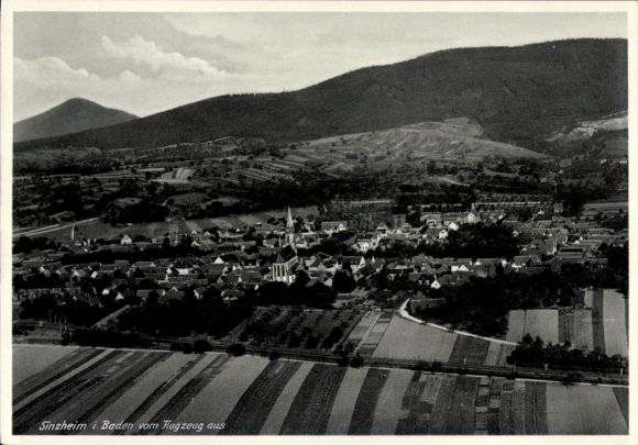 Postcard Sinzheim in Baden, aerial photograph
