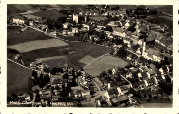 Postcard Haag in Oberbayern, aerial photograph