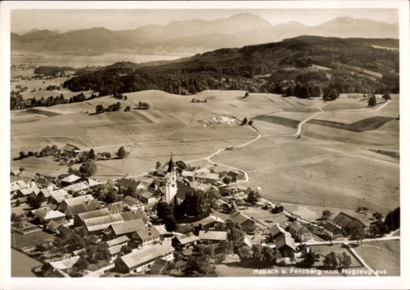 Ak Habach Opper-Beieren, luchtfoto