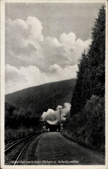 Ak Halver in Westfalen, Hälvertal, Schalksmühle, stoomlocomotief