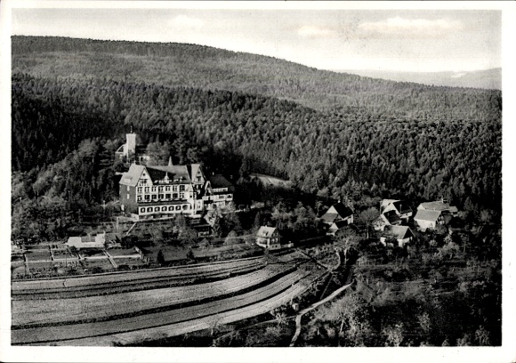 Ak Waldhausen (OA Welzheim) Lorch im Remstal, Luftaufnahme einer Heilstätte, umgeben von Wald, 19