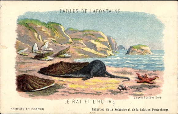 Kunstenaar Ak Dore, Gustave, Fables de Lafontaine, Le Rat et l&#39;huitre